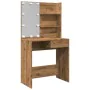 Tocador con luces LED roble artisan 74,5x40x141 cm by , Bedroom Dressers - Ref: Foro24-857022, Price: 111,71 €, Discount: %