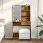 Tocador con luces LED roble artisan 74,5x40x141 cm by , Bedroom Dressers - Ref: Foro24-857022, Price: 111,71 €, Discount: %