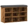 Banco zapatero madera de ingeniería madera vieja 82x32x50 cm by , Benches for halls and storage - Ref: Foro24-857623, Price: ...