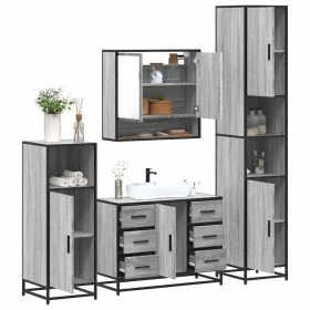 Set de muebles de baño 4 pzas madera contrachapada gris sonoma von , Badezimmermöbel - Ref: Foro24-3301233, Preis: 471,46 €, ...