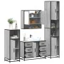 Set de muebles de baño 4 pzas madera contrachapada gris sonoma by , Bathroom furniture - Ref: Foro24-3301233, Price: 471,33 €...