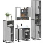 Set de muebles de baño 4 pzas madera contrachapada gris sonoma by , Bathroom furniture - Ref: Foro24-3301238, Price: 369,49 €...