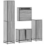 Set de muebles de baño 4 pzas madera contrachapada gris sonoma by , Bathroom furniture - Ref: Foro24-3301238, Price: 369,49 €...