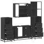 Juego de muebles de baño 4 pzas madera contrachapada negro von , Badezimmermöbel - Ref: Foro24-3301250, Preis: 360,33 €, Raba...