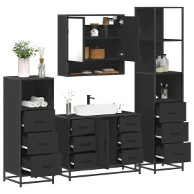Juego de muebles de baño 4 pzas madera contrachapada negro von , Badezimmermöbel - Ref: Foro24-3301290, Preis: 445,68 €, Raba...