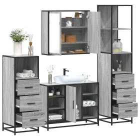 Set de muebles de baño 4 pzas madera contrachapada gris sonoma von , Badezimmermöbel - Ref: Foro24-3301273, Preis: 348,06 €, ...