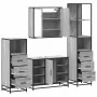 Set de muebles de baño 4 pzas madera contrachapada gris sonoma de , Muebles de baño - Ref: Foro24-3301273, Precio: 348,64 €, ...