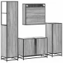 Set de muebles de baño 4 pzas madera contrachapada gris sonoma de , Muebles de baño - Ref: Foro24-3301273, Precio: 348,64 €, ...