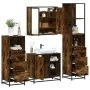 Set de muebles baño 4 pzas madera contrachapada roble ahumado by , Bathroom furniture - Ref: Foro24-3301267, Price: 313,14 €,...