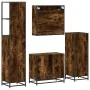 Set de muebles baño 4 pzas madera contrachapada roble ahumado by , Bathroom furniture - Ref: Foro24-3301267, Price: 313,14 €,...