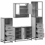 Set de muebles de baño 4 pzas madera contrachapada gris sonoma von , Badezimmermöbel - Ref: Foro24-3301303, Preis: 345,07 €, ...
