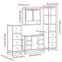 Set de muebles de baño 4 pzas madera contrachapada gris sonoma von , Badezimmermöbel - Ref: Foro24-3301303, Preis: 345,07 €, ...
