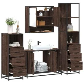 Set de muebles baño 4 pzas madera contrachapada roble marrón von , Badezimmermöbel - Ref: Foro24-3301284, Preis: 349,70 €, Ra...
