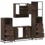 Set de muebles baño 4 pzas madera contrachapada roble marrón by , Bathroom furniture - Ref: Foro24-3301284, Price: 349,63 €, ...