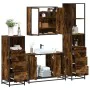 Set de muebles baño 4 pzas madera contrachapada roble ahumado von , Badezimmermöbel - Ref: Foro24-3301252, Preis: 321,03 €, R...