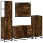 Set de muebles baño 4 pzas madera contrachapada roble ahumado von , Badezimmermöbel - Ref: Foro24-3301252, Preis: 321,03 €, R...