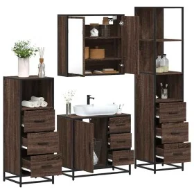 Set de muebles baño 4 pzas madera contrachapada roble marrón von , Badezimmermöbel - Ref: Foro24-3301259, Preis: 347,21 €, Ra...
