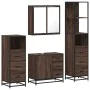 Set de muebles baño 4 pzas madera contrachapada roble marrón de , Muebles de baño - Ref: Foro24-3301259, Precio: 347,60 €, De...