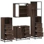 Set de muebles baño 4 pzas madera contrachapada roble marrón de , Muebles de baño - Ref: Foro24-3301259, Precio: 347,60 €, De...
