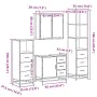 Set de muebles baño 4 pzas madera contrachapada roble marrón de , Muebles de baño - Ref: Foro24-3301259, Precio: 347,60 €, De...