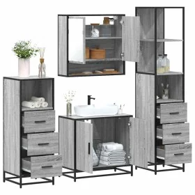 Set de muebles de baño 4 pzas madera contrachapada gris sonoma von , Badezimmermöbel - Ref: Foro24-3301278, Preis: 333,19 €, ...