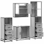 Set de muebles de baño 4 pzas madera contrachapada gris sonoma by , Bathroom furniture - Ref: Foro24-3301278, Price: 332,79 €...