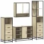 Juego de muebles de baño 4 pzas contrachapada roble sonoma by , Bathroom furniture - Ref: Foro24-3301301, Price: 323,90 €, Di...