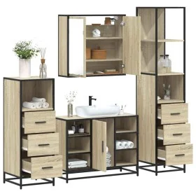Juego de muebles de baño 4 pzas contrachapada roble sonoma von , Badezimmermöbel - Ref: Foro24-3301271, Preis: 327,58 €, Raba...