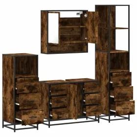 Set de muebles baño 4 pzas madera contrachapada roble ahumado by , Bathroom furniture - Ref: Foro24-3301292, Price: 411,90 €,...