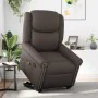Sillón reclinable masaje pie cuero sintético marrón brillante by , Armchairs - Ref: Foro24-3303421, Price: 311,64 €, Discount: %