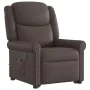 Sillón reclinable masaje pie cuero sintético marrón brillante by , Armchairs - Ref: Foro24-3303421, Price: 311,64 €, Discount: %