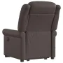 Sillón reclinable masaje pie cuero sintético marrón brillante by , Armchairs - Ref: Foro24-3303421, Price: 311,64 €, Discount: %