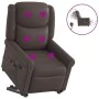 Sillón reclinable masaje pie cuero sintético marrón brillante by , Armchairs - Ref: Foro24-3303421, Price: 311,64 €, Discount: %