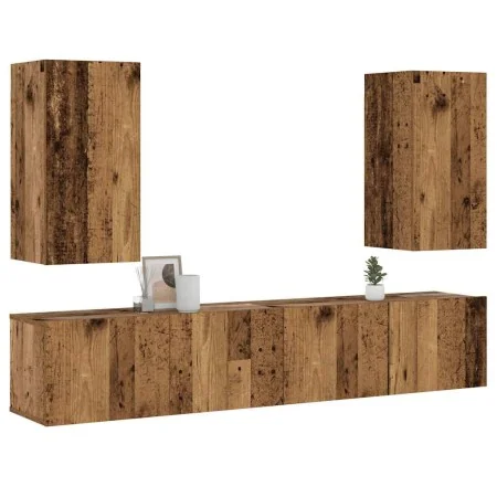 Muebles de TV de pared 4 uds madera vieja madera de ingeniería de , Muebles TV - Ref: Foro24-3328981, Precio: 143,32 €, Descu...