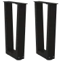 Patas para mesa de comedor en forma de V 2 uds acero negro by , Table legs - Ref: Foro24-4012624, Price: 56,16 €, Discount: %