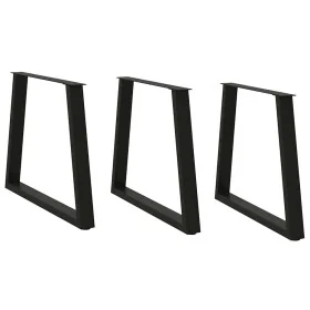 Patas para mesa de comedor en forma de V 3 uds acero negro by , Table legs - Ref: Foro24-4012588, Price: 136,52 €, Discount: %