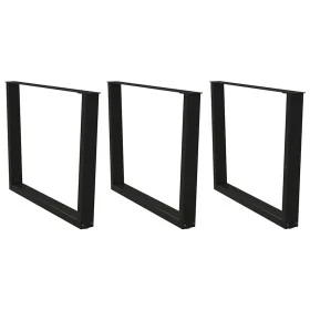 Patas mesa comedor forma V 3uds acero negro 100x(72-73,3) cm by , Table legs - Ref: Foro24-4012672, Price: 159,85 €, Discount: %