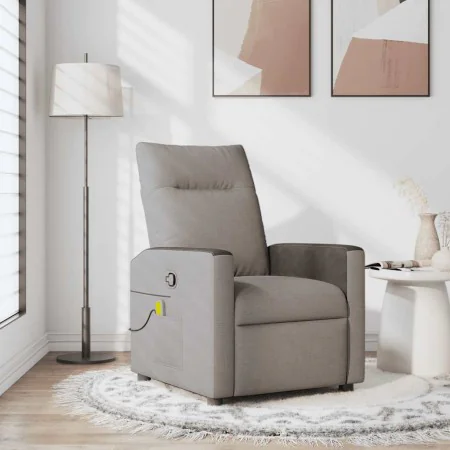 Sillón de masaje reclinable de tela gris taupé by , Armchairs - Ref: Foro24-4104837, Price: 215,69 €, Discount: %