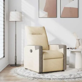 Sillón reclinable de tela crema by , Armchairs - Ref: Foro24-4104842, Price: 186,50 €, Discount: %