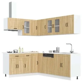Mueble cocina Kalmar roble sonoma 11 pzas madera contrachapada by , Kitchen cabinets - Ref: Foro24-3314884, Price: 661,68 €, ...