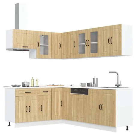 Mueble cocina Kalmar roble sonoma 11 pzas madera contrachapada by , Kitchen cabinets - Ref: Foro24-3314884, Price: 661,68 €, ...