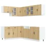 Mueble cocina Kalmar roble sonoma 11 pzas madera contrachapada by , Kitchen cabinets - Ref: Foro24-3314884, Price: 661,68 €, ...