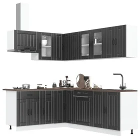 Mueble de cocina Lucca negra 11 piezas madera contrachapada by , Kitchen cabinets - Ref: Foro24-3314892, Price: 699,20 €, Dis...