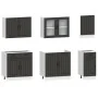 Mueble de cocina Kalmar negra 7 piezas madera contrachapada de , Armarios de cocina - Ref: Foro24-3314742, Precio: 612,94 €, ...
