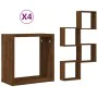 Estantes cubo de pared 4 unidades roble marrón 30x15x30 cm by , Shelves and shelves - Ref: Foro24-815886, Price: 35,96 €, Dis...