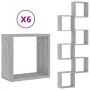 Estantes cubo de pared 6 unidades gris sonoma 30x15x30 cm de , Estantes y estanterías - Ref: Foro24-815884, Precio: 46,45 €, ...