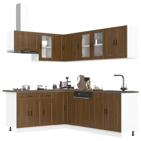 Mueble cocina Porto roble marrón 11 pzas madera contrachapada von , Küchenschränke - Ref: Foro24-3314908, Preis: 684,68 €, Ra...