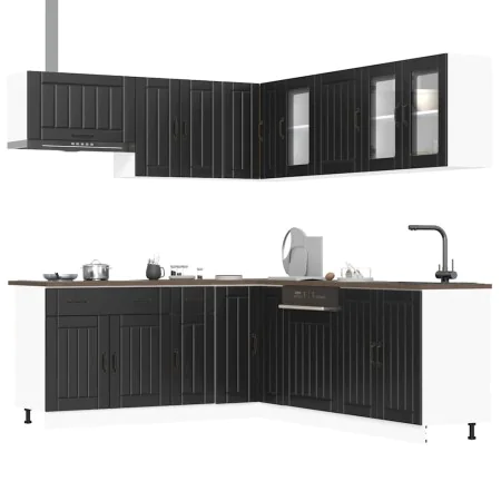 Mueble de cocina Lucca negra 11 piezas madera contrachapada von , Küchenschränke - Ref: Foro24-3314922, Preis: 708,23 €, Raba...