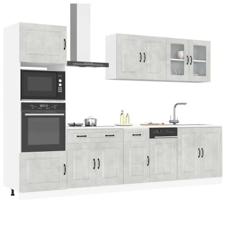 Mueble cocina Kalmar gris hormigón 7 pzas madera contrachapada von , Küchenschränke - Ref: Foro24-3314735, Preis: 602,50 €, R...