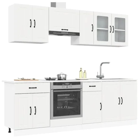Mueble de cocina Kalmar blanco 8 piezas madera contrachapada by , Kitchen cabinets - Ref: Foro24-3314831, Price: 535,46 €, Di...